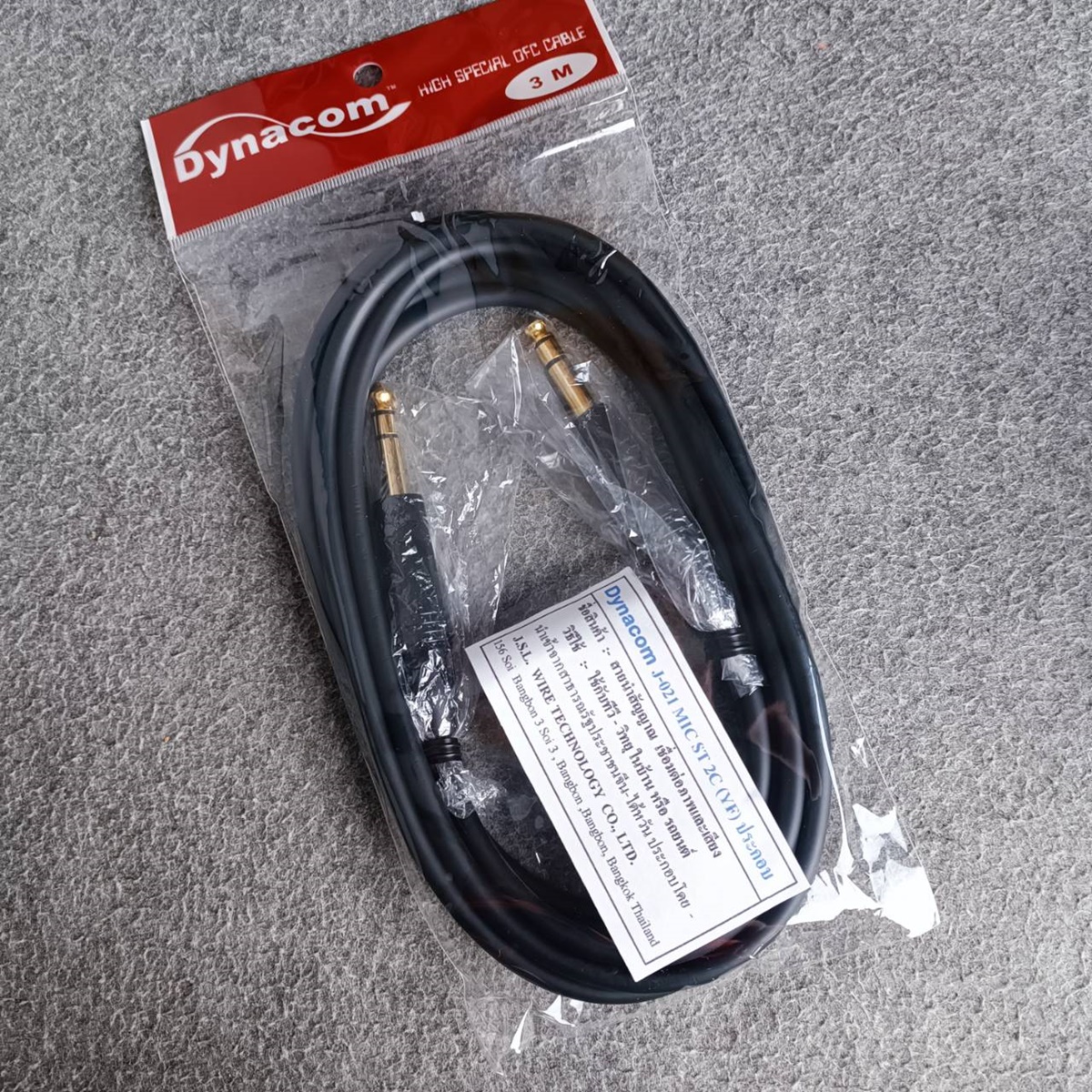 3เมตร DYNACOM J021 สาย PHONE สเตอริโอ TRS หัวท้าย P.MIC ST 6.35mm. สายแจ็คไมค์สเตอริโอ สายสัญญาณสำเร็จรูป เอไอ-ไพศาล