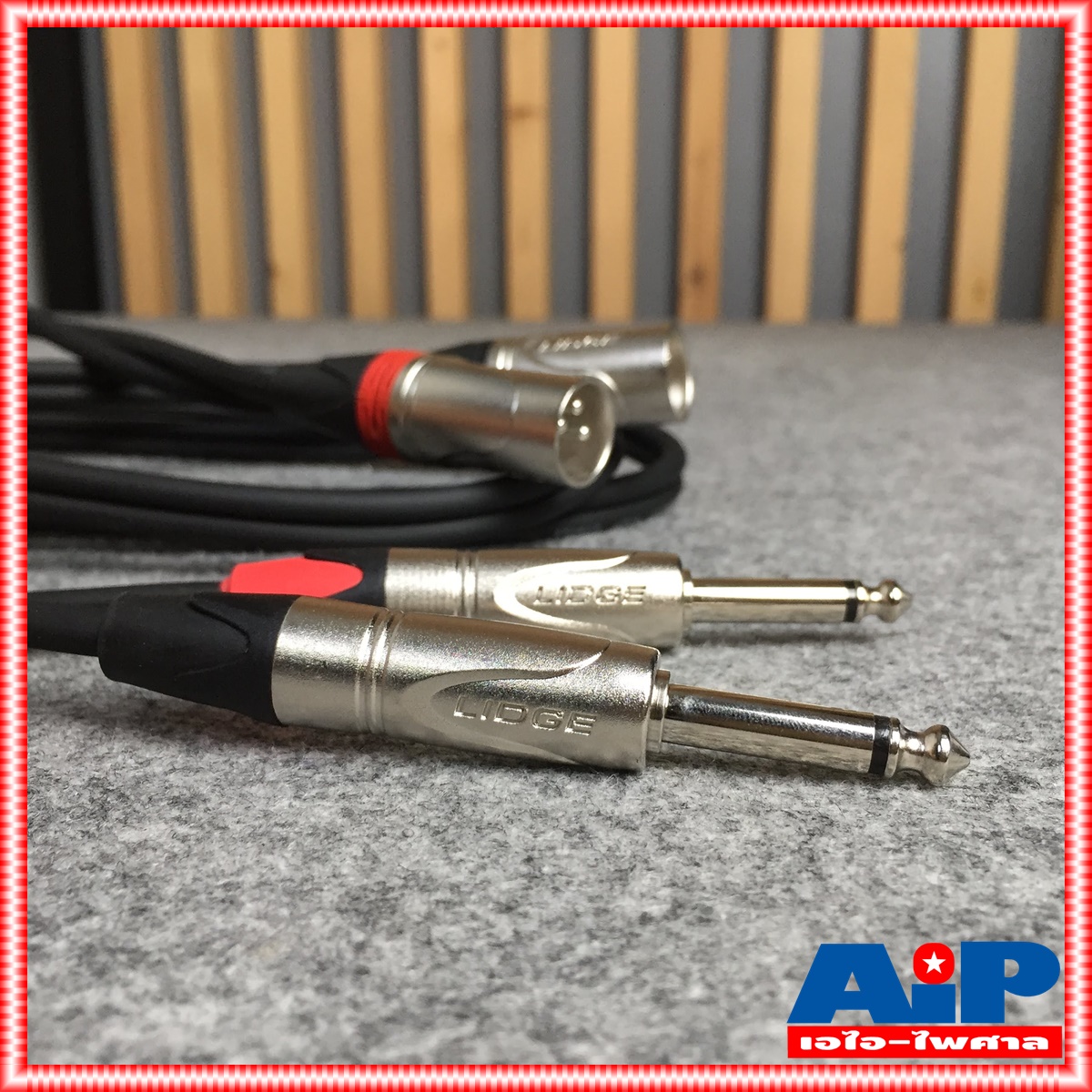สายคู่ข้างละ2หัว 2เมตร LIDGE YM-712 สาย CANNON ผู้ - MIC สายดำ YM 712 YM712 สายสัญญาณเสียง XLR ผู้ ออก PHONE สายสัญญาณ
