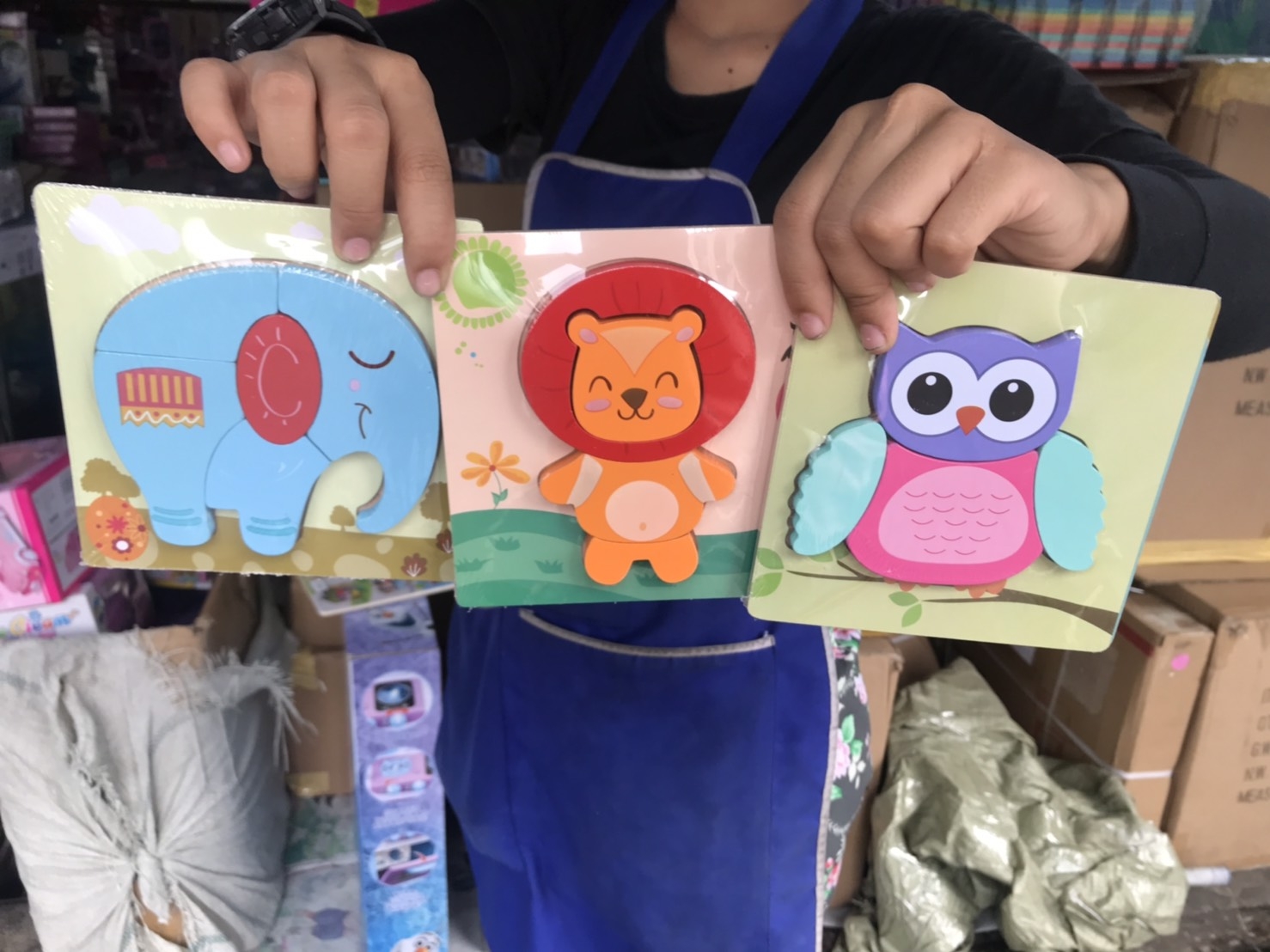 19A160 ของเล่นเด็ก ของเล่นไม้ แผ่นไม้รูปสัตว์ ปลีกชิ้นละ (ของหมด)