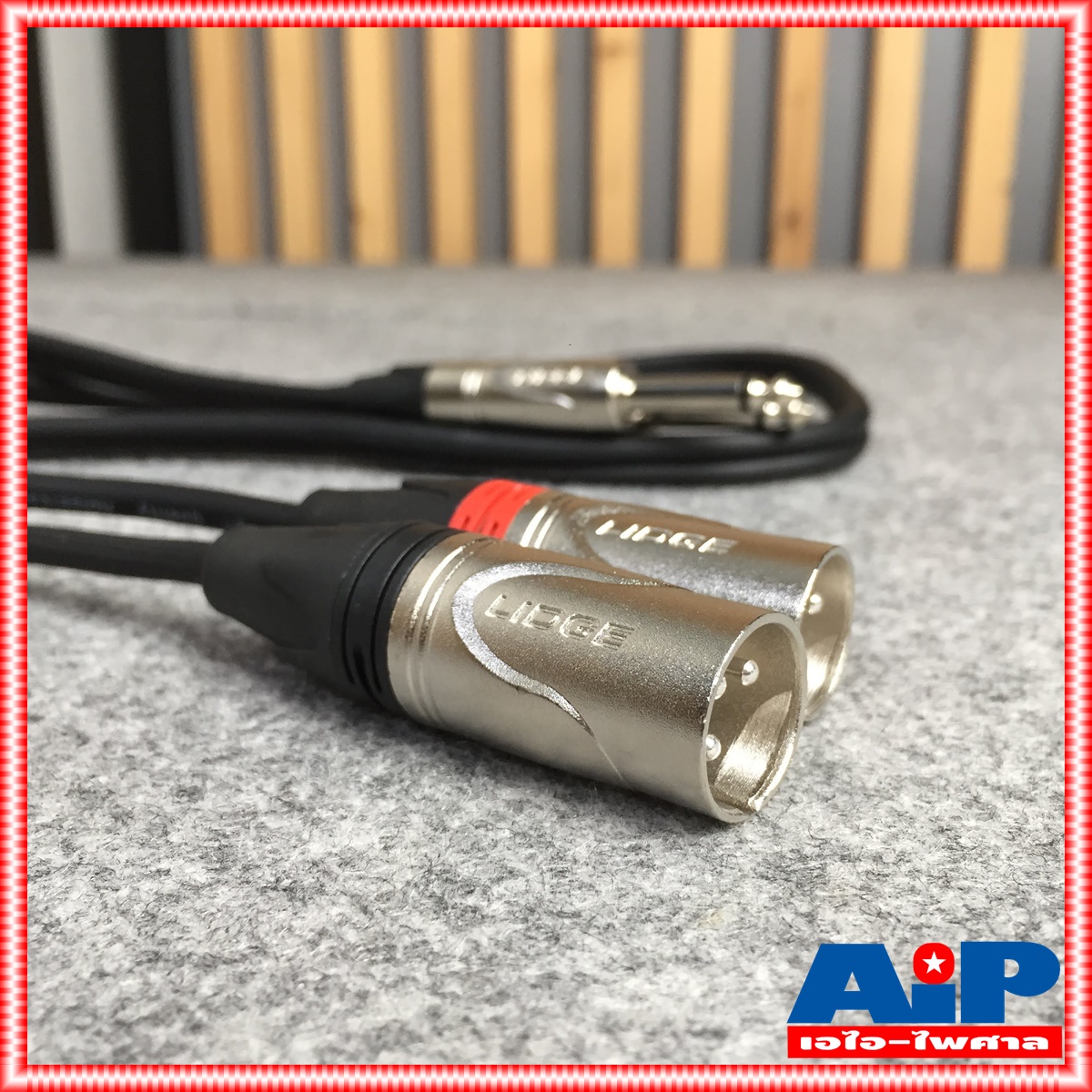 สายคู่ข้างละ2หัว 1เมตร LIDGE YM-712 สาย CANNON ผู้ - MIC สายดำ YM 712 YM712 สายสัญญาณเสียง XLR ผู้ ออก PHONE สายสัญญาณ