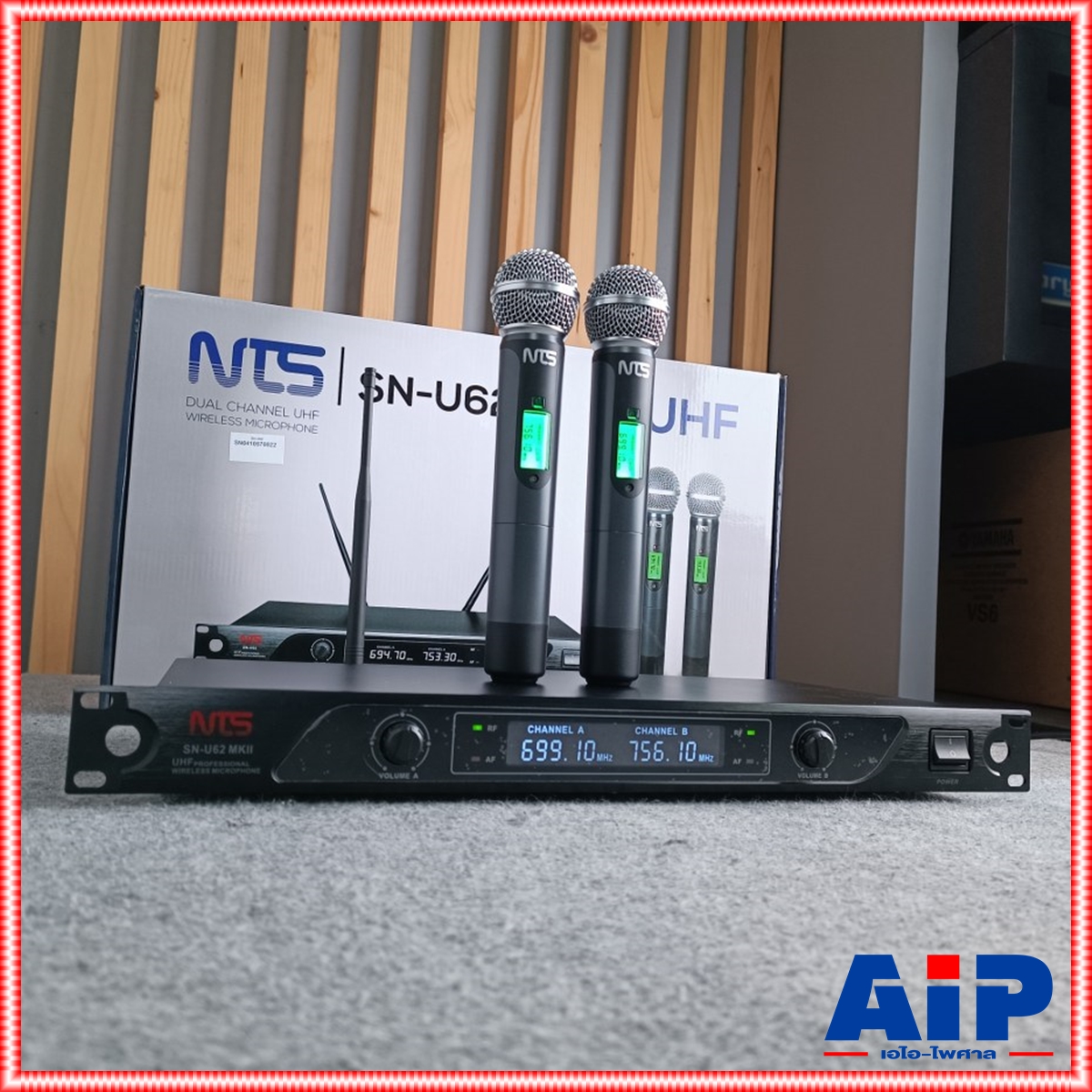 NTS SN-U62II UHF ไมค์ลอยไร้สาย ไมค์ลอยคู่ ไมค์ลอยUHF ไมค์ลอย เอ็นทีเอส SN-U62 MKII SNU62 ถือคู่ ไมค์โครโฟน ไร้สาย เอไอ-ไพศาล