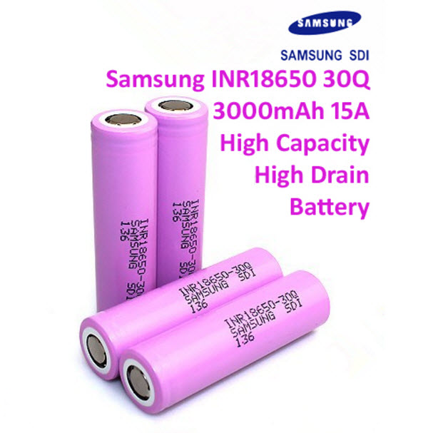 INR18650-30Q (15A) Samsung 3000mAh 3.7V lithium-ion (ของแท้)(1ชิ้น/ก้อน)