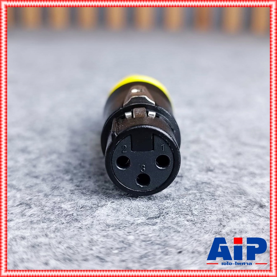 1ตัว MITSUMI 912C16EX XLRเมีย ดำขั้วทอง สีเหลือง ปลั๊กตัวเมีย แจ๊ค แคนนอน XLR ตัวเมีย 3 ขา สำหรับเข้าสาย เอไอ-ไพศาล