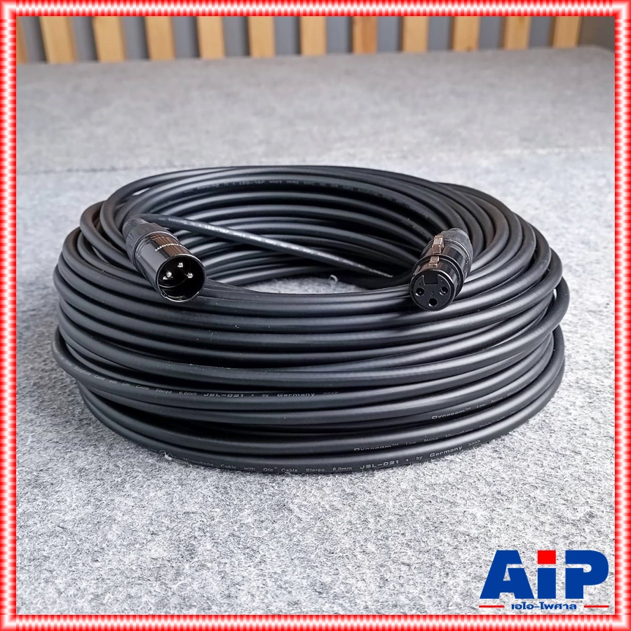 30เมตร สายP.XLRออกJ.XLR J021 dynacom สีดำ สายสัญญาณ CANNON ผู้ ออก CANNON เมีย สายบาลานซ์ สายต่อไมค์ (ลูกค้าอาจได้รับหัวสีเงินหรือดำขึ้นกับล็อตผลิตครับ) เอไอ-ไพศาล
