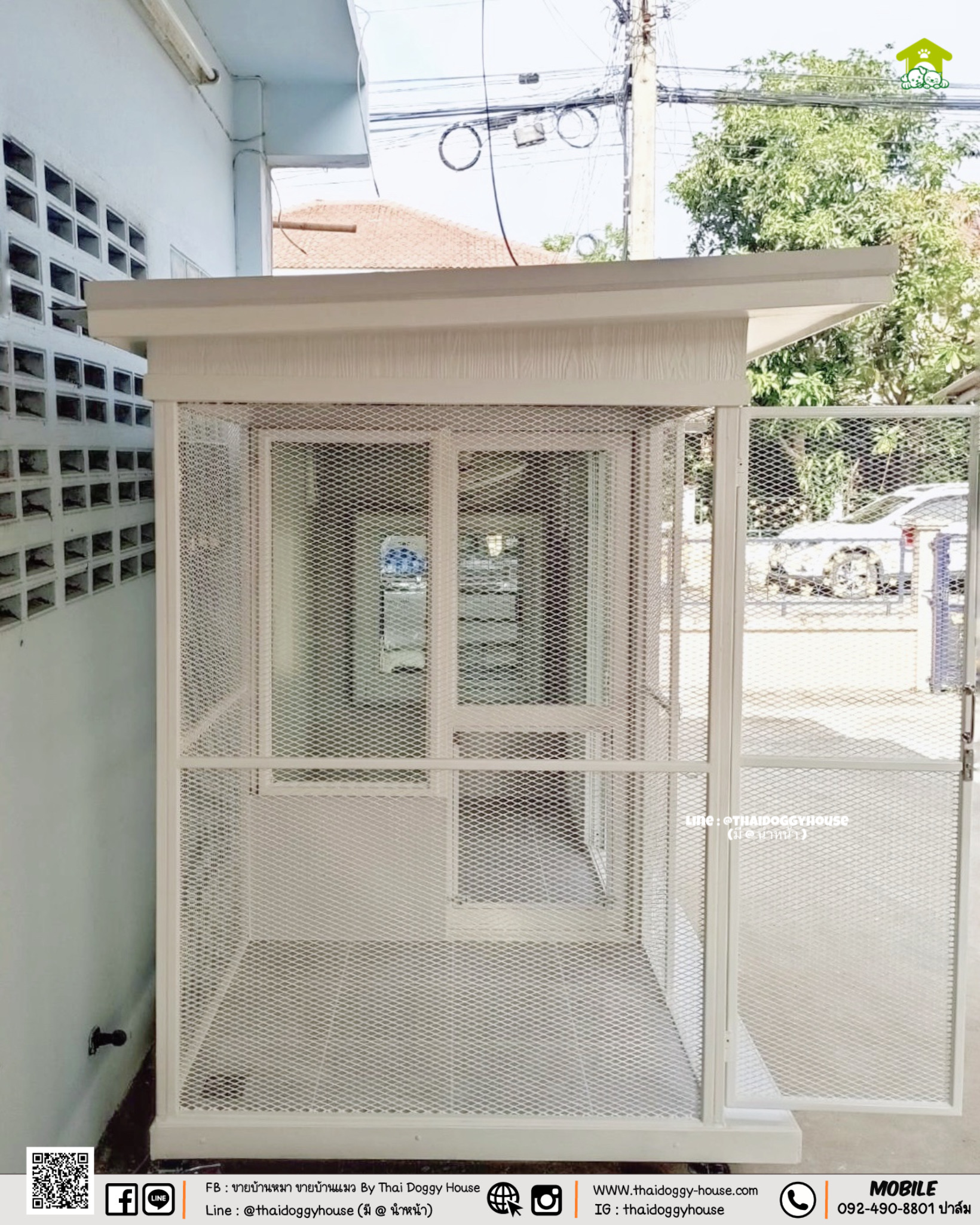 บ้านหมา บ้านแมวติดแอร์ " 𝐌𝐎𝐃𝐄𝐑𝐍 𝐒𝐓𝐘𝐋𝐄" ฟังก์ชั่นครบ หลังใหญ่ แบ่งออกเป็น 2 โซน ระบายอากาศได้ดี