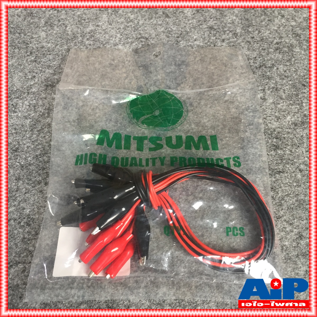 ชุด10เส้น ดำ-แดง สาย ปากคีบ ปากจระเข้ ยาว 50 CM สายทดสอบ วงจร Clips Test Cable 10 เส้น ดำ แดง สายปากคีบ สายทดลอง