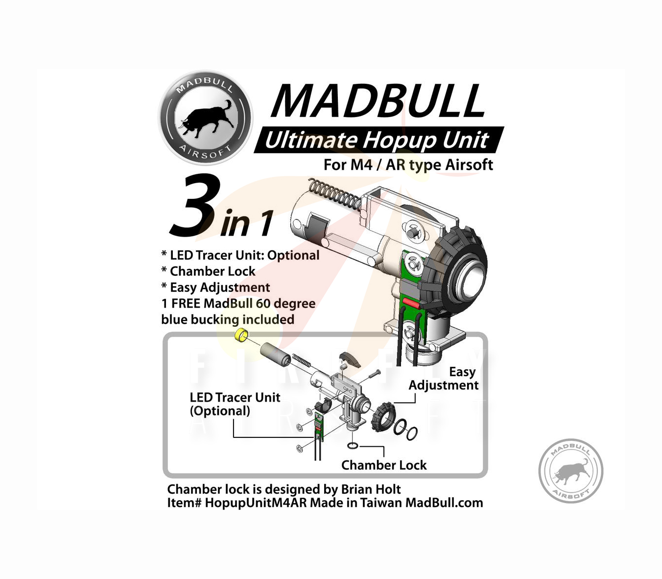 MadBull Airsoft Ultimate Hop-up Unit for M4/M16 Series Airsoft AEG