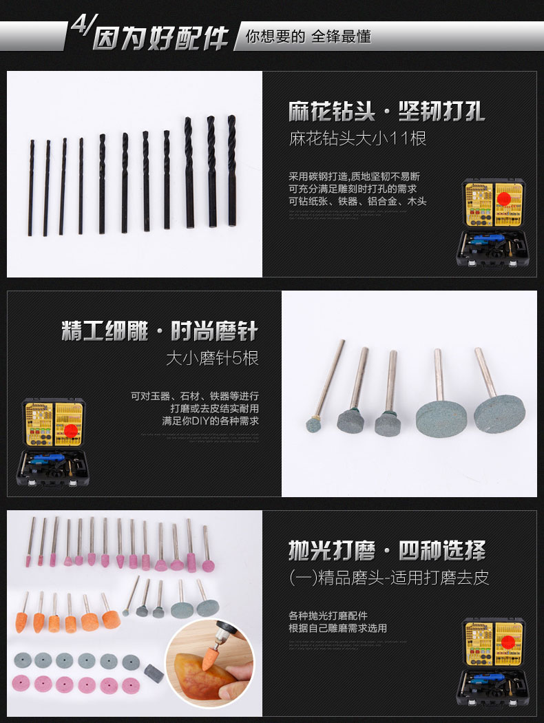 [ TL96 ] ชุดเครื่องเจียร์ มินิ แกะสลัก เจียร์สายอ่อน ปรับความเร็วได้ 6 ระดับ พร้อมดอกและอุปกรณ์เสริม