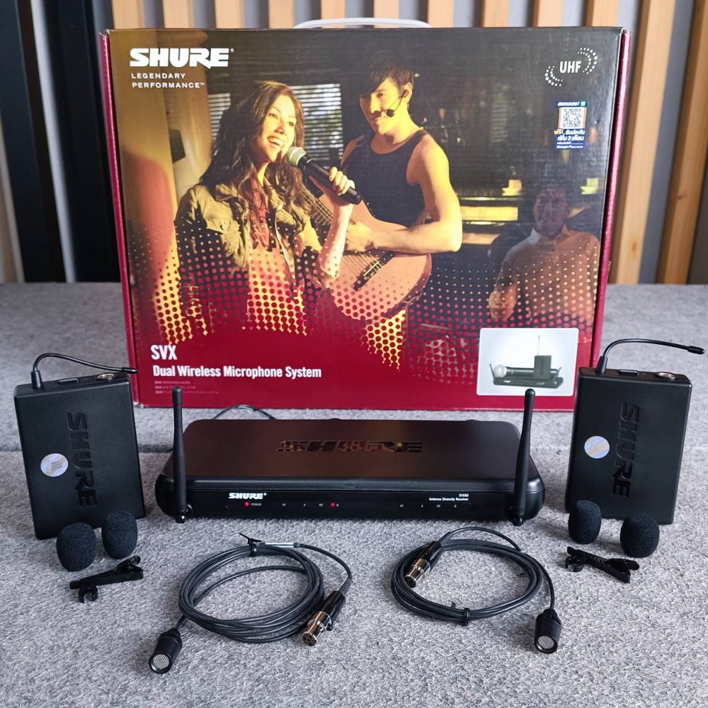 SHURE SVX188A CVL Q12 ไมค์หนีบคู่ SVX188 A CVL Q12 SVX188A/CVL ชุดไมโครโฟนไร้สายแบบหนีบปกเสื้อ ไมค์ลอย ไมค์ เอไอ-ไพศาล +++