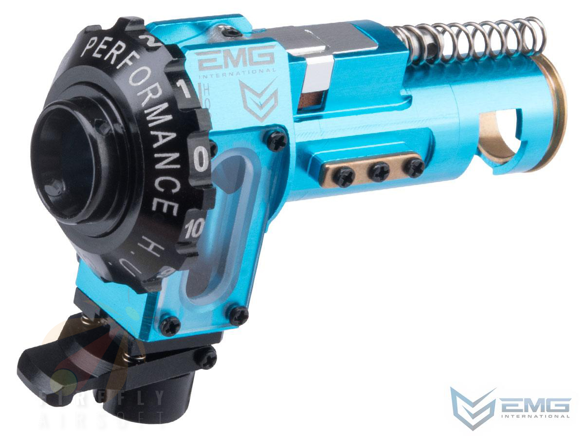 EMG / Maxx Model CNC Aluminum Hopup Chamber for M4 / M16 Series Airsoft AEG Rifles (Model: M4A / EMG Blue)