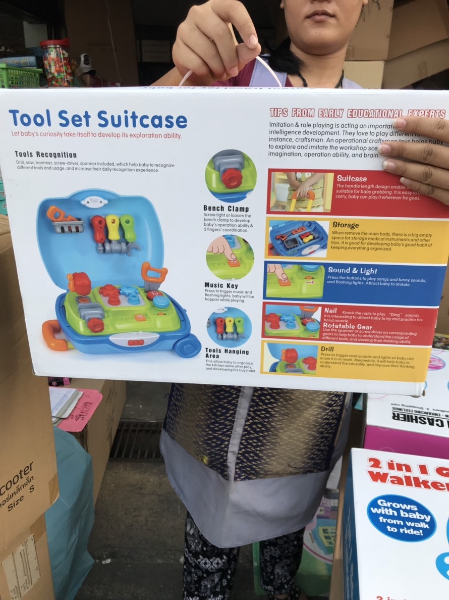 3106B ของเล่นเด็กชุดช่างกระเป๋าล้อลากมีเสียงไฟ HOLA เครื่องมือช่างเด็ก ปลีกชิ้นละ