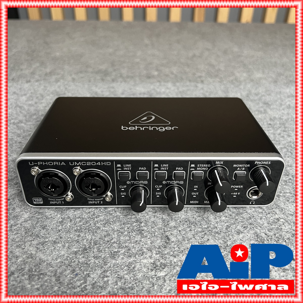 BEHRINGER UMC204HD BEHRINGER U-PHORIA UMC 204HD (USB ออดิโอ อินเตอร์เฟส ขนาด 2 แชนแนล ความละเอียด 24-bit/192kHz พร้อมปรีไมค์ระดับโลกจาก MIDAS) +++