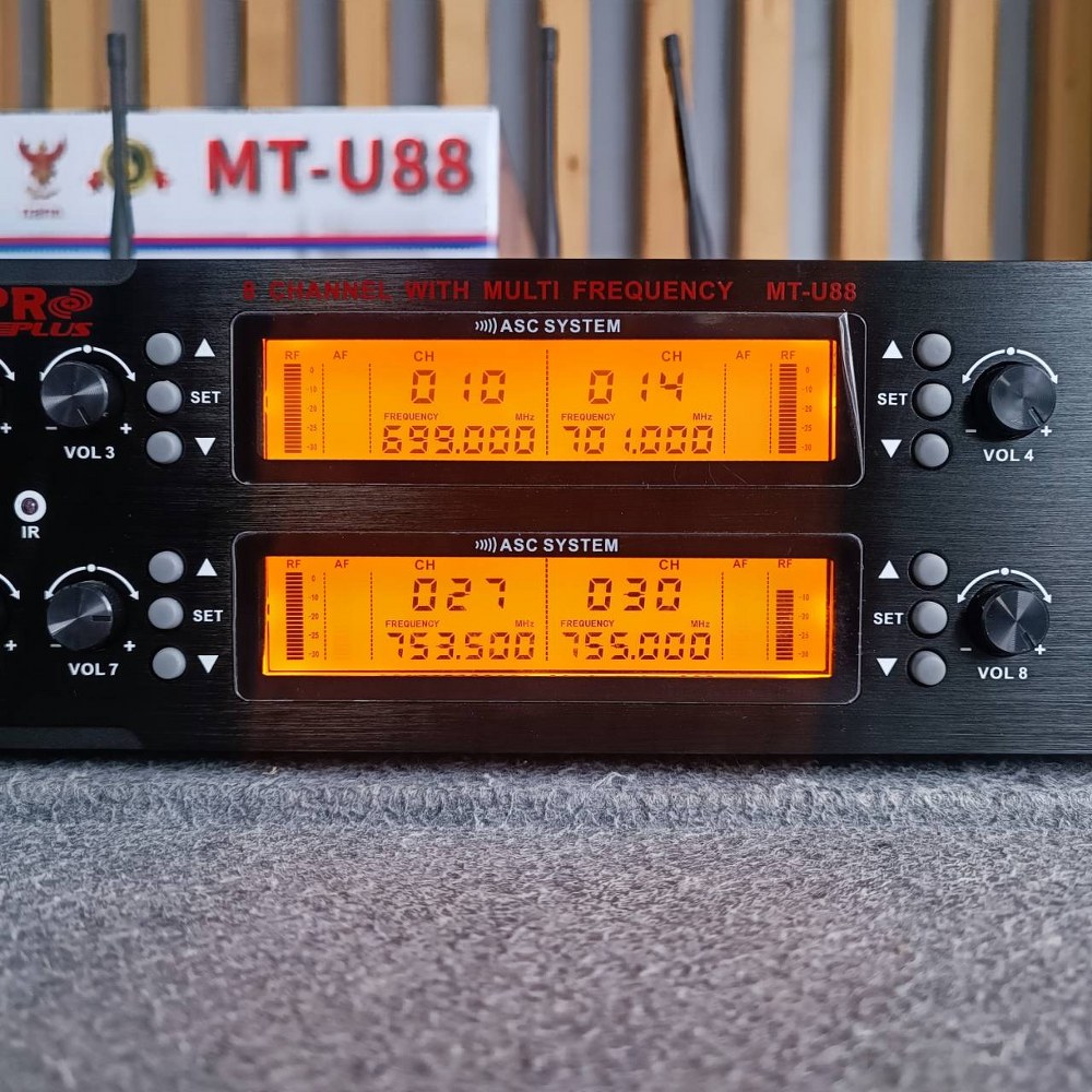 PROPLUS MT-U88 ไมค์ลอยตั้งโต๊ะ 8ตัว UHF Wireless Microphone ชุดไมค์ประชุมไร้สาย ไมค์ลอยไร้สาย โปรพลัส MT U88 MTU88 เอไอ-ไพศาล