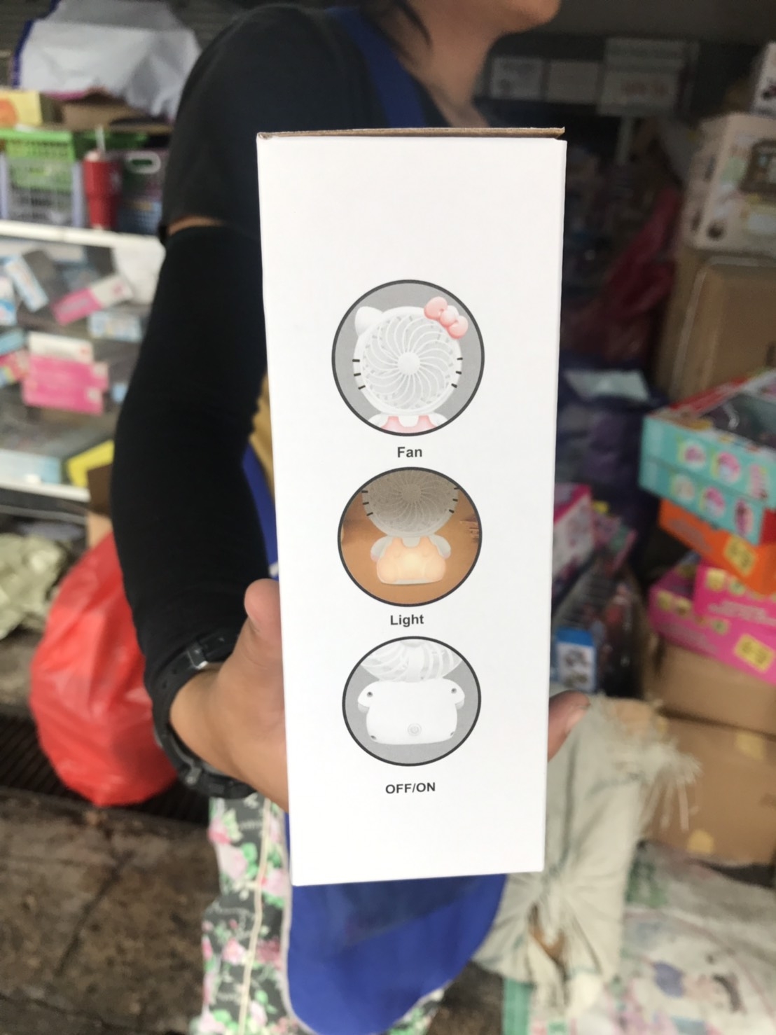 SY802 พัดลมตั้งโต๊ะหน้าแมวมีไฟ ชาร์จไฟสาย พัดลมชาร์จUSB พัดลมพกพา ปลีกชิ้นละ