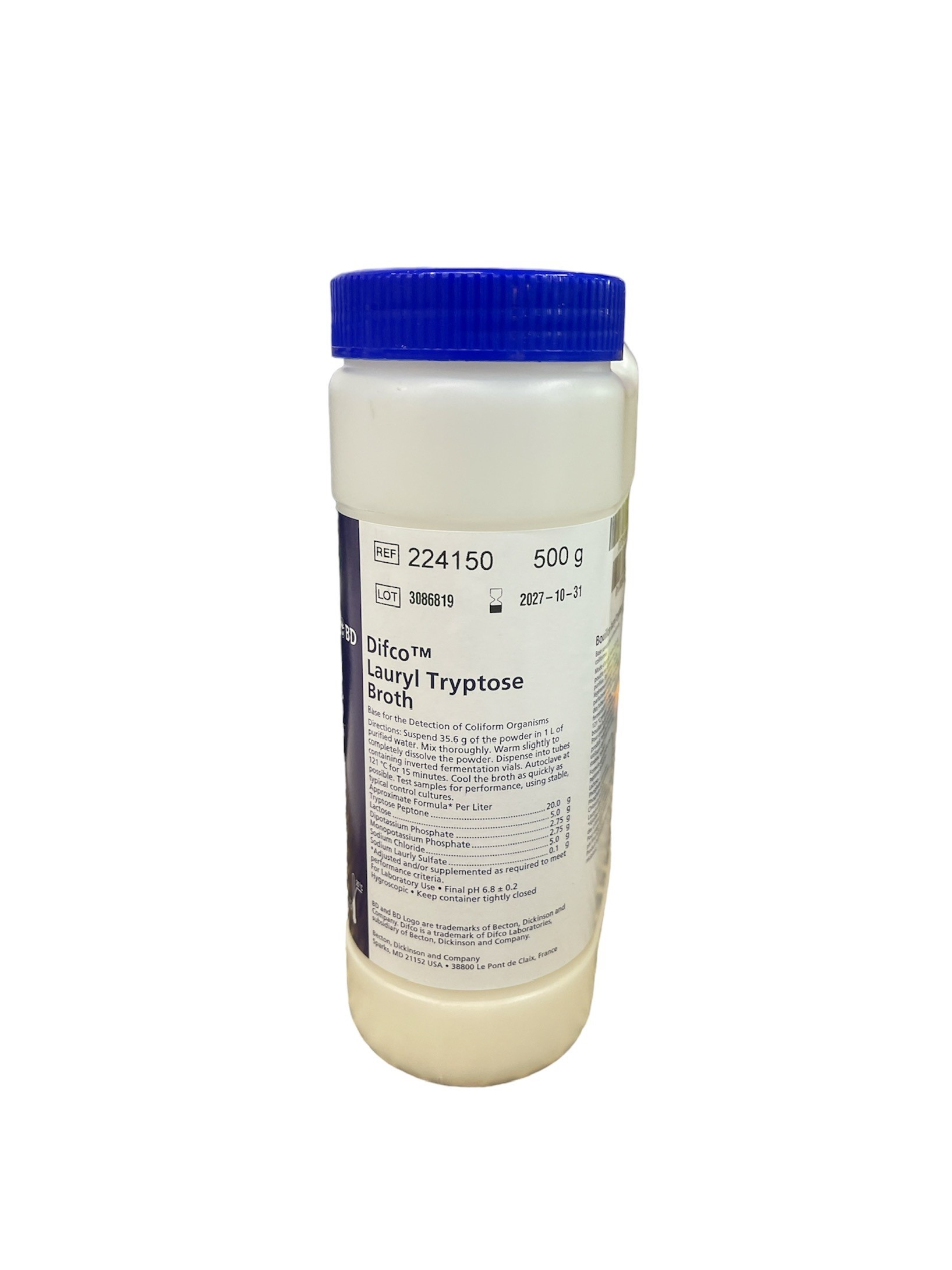 Lauryl Tryptose Broth, 500 g -Difco