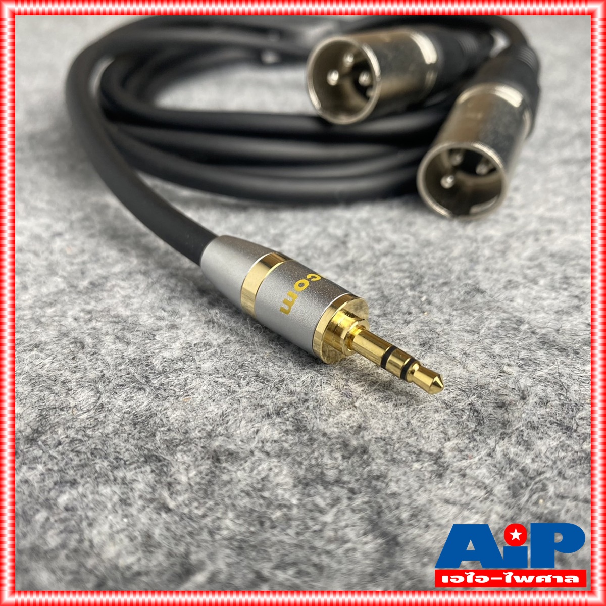 3เมตร DYNACOM J296/J304 สายTR-ST 3.5mmออกXLRผู้x2 สายสัญญาณเสียง สายสัญญาณสำเร็จรูป สายP.TR-ST 3.5mmออกCANNONผู้x2 เอไอ-ไพศาล