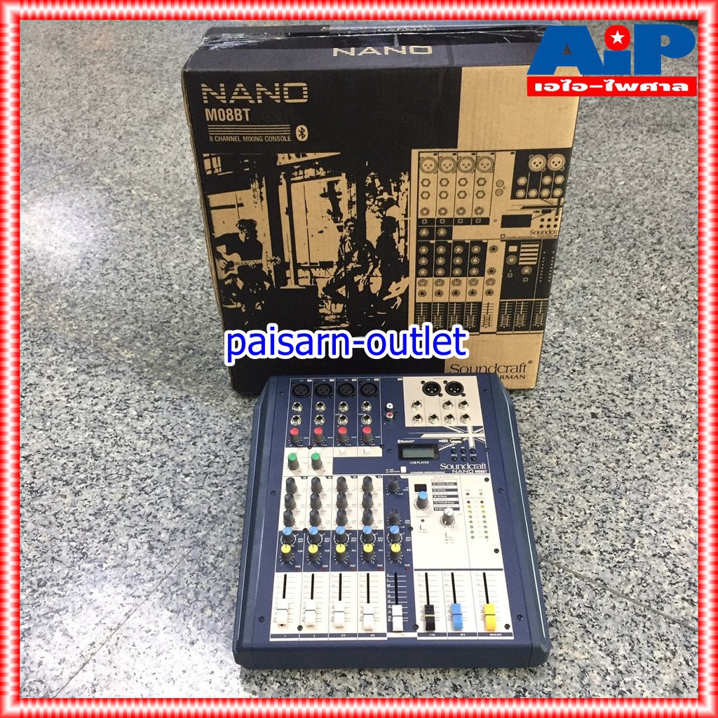 SOUNDCRAFT NANO M08BT MIXER มิกเซอร์อนาล็อก รองรับบลูทูธ และ USB นาโน M-08BT M 08BT เอไอไพศาล +++