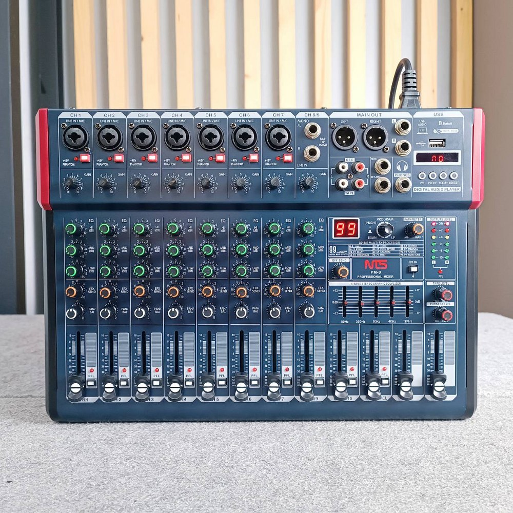 NTS PM-9 POWER MIXER Bluetooth และ USB Recording เพาเวอร์มิกเซอร์ 9 แชนแนล PM 9 PM9 เอไอ-ไพศาล