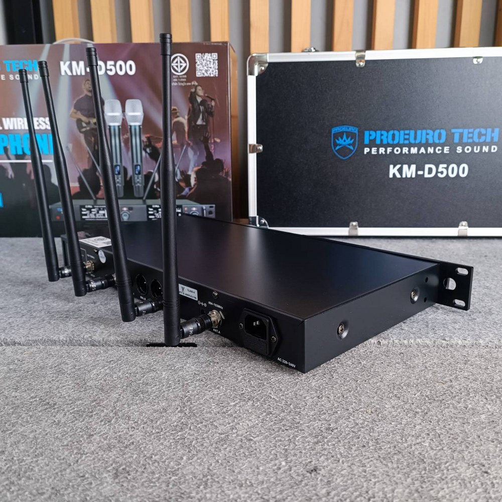 PROEUROTECH KM-D500 ไมค์ลอย UHF 4เสา ไมโครโฟน Wireless UHF ไมโครโฟนไร้สาย ไมค์ลอยคู่มือถือ โปรยูโรเทค KM D500 KMD500 เอไอ-ไพศาล