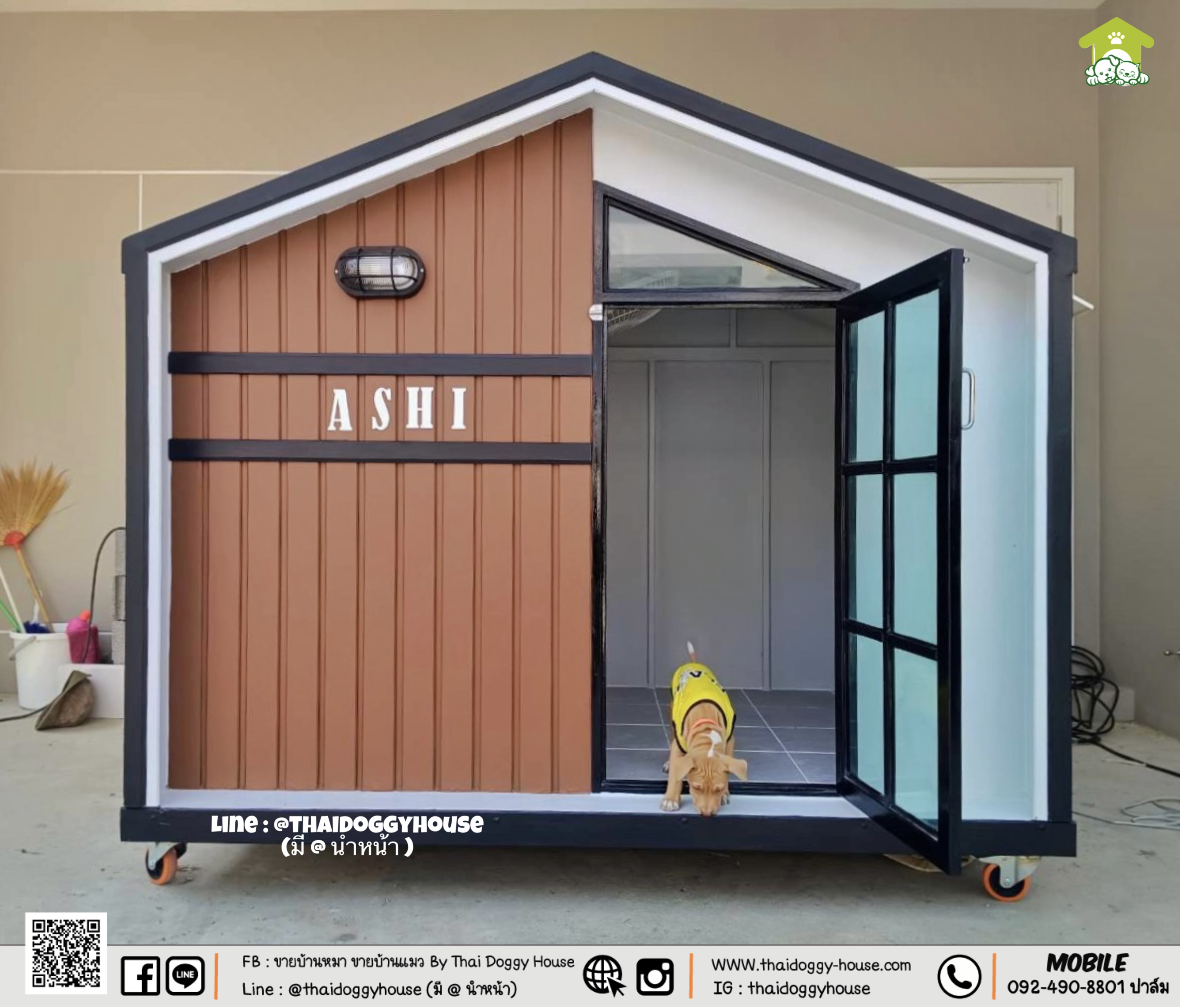 บ้านหมา บ้านแมว 𝐓𝐡𝐚𝐢 𝐝𝐨𝐠𝐠𝐲 𝐡𝐨𝐮𝐬𝐞แบบใหม่ล่าสุดของทางร้าน ดีไซน์ทันสมัยให้ความรู้สึกเรียบหรู สวยงาม บ้านตะแกรงมุ้งลวด ระบายอากาศได้ดี