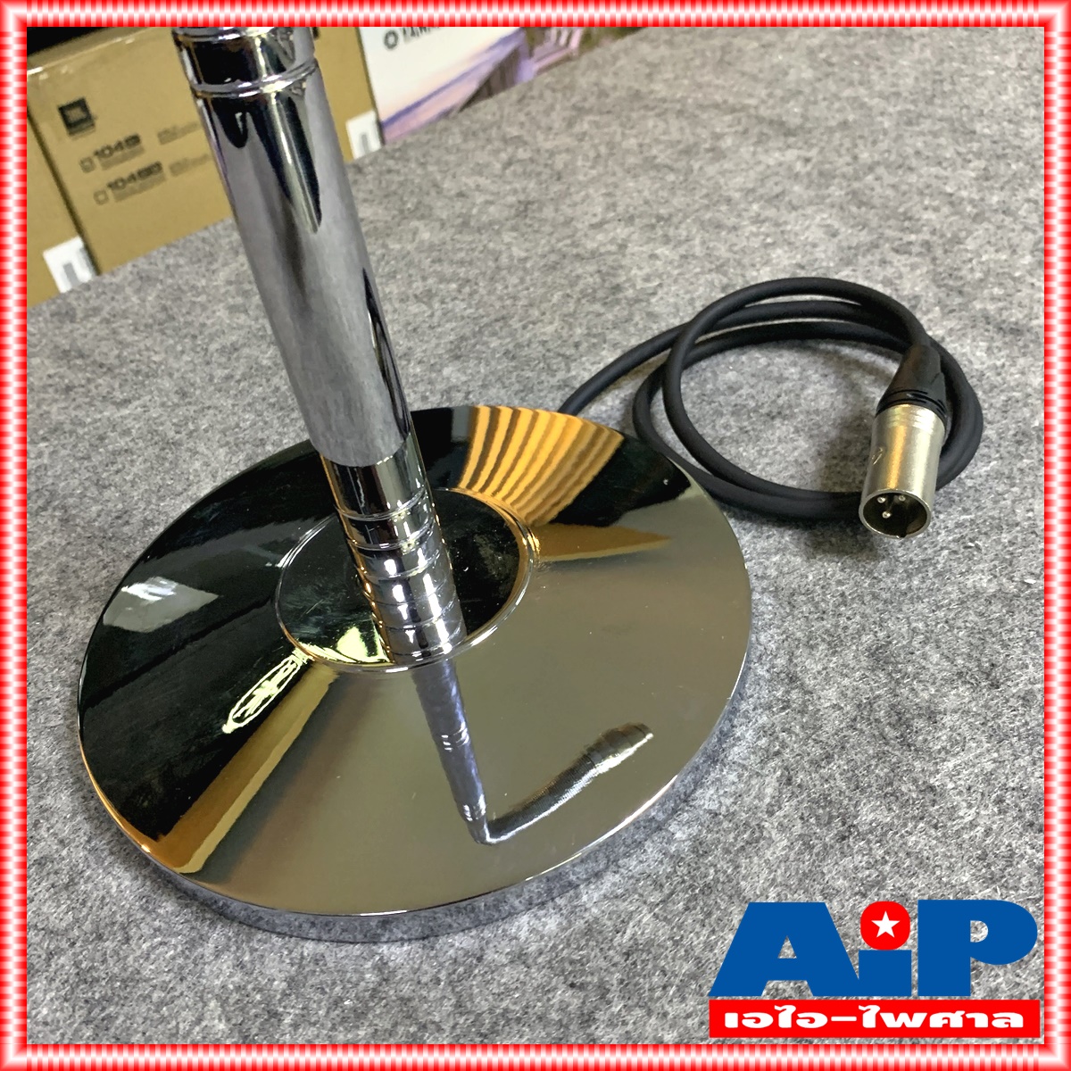 (ไม่รวมไมค์) ขาตั้งไมค์พิธีสงฆ์ชุบ ตัวใหญ่ ขาตั้งไมค์ ขาตั้งไมโครโฟน โครเมี่ยม พิธีสงฆ์ สำหรับพระ งานพุทธบูชา มีสายไมค์ติดตั้งอยุ่ภายใน พร้อมใช้งาน เอไอ-ไพศาล