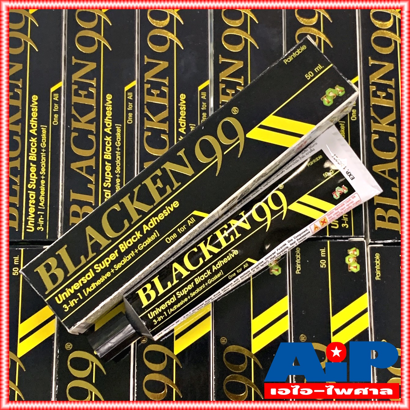 ยกกล่อง12หลอด กาว กาวยาง BLACKEN99 50ML แบล็คเคน 99 ซูเปอร์กาวดำ ครอบจักรวาล Blacken SuperGlue Super Glue Black Adhesive 3in1 กาวติดลำโพง กาวดำ เอไอ-ไพศาล