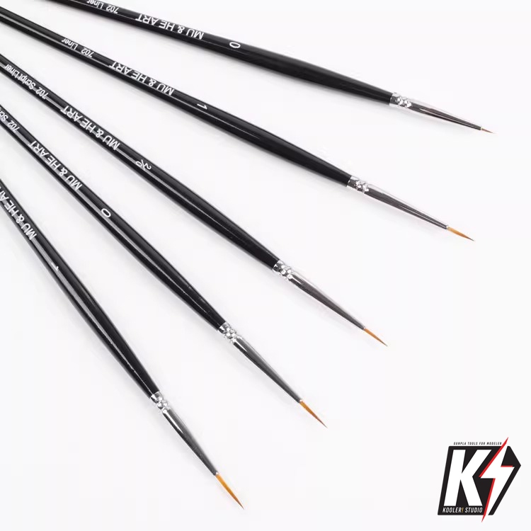 Mu&He 702 พู่กันปลายแหลม เล็กพิเศษ พู่กัน Liner #พู่กันสีน้ำ ปลายกลม เบอร์เล็กพิเศษ