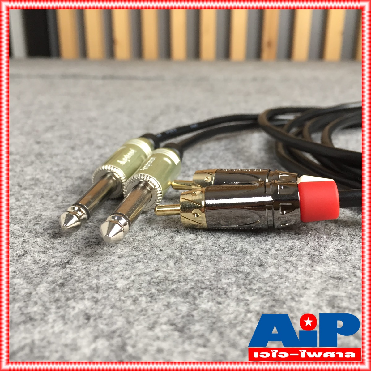 AMPHENOL สายRCAx2 ออก PHONEx2 3M CA3333-4549-WB-003 สายสัญญาณ RCA 2หัว ออก ปลั๊กไมค์ โมโน 2หัว ยาว 3เมตร