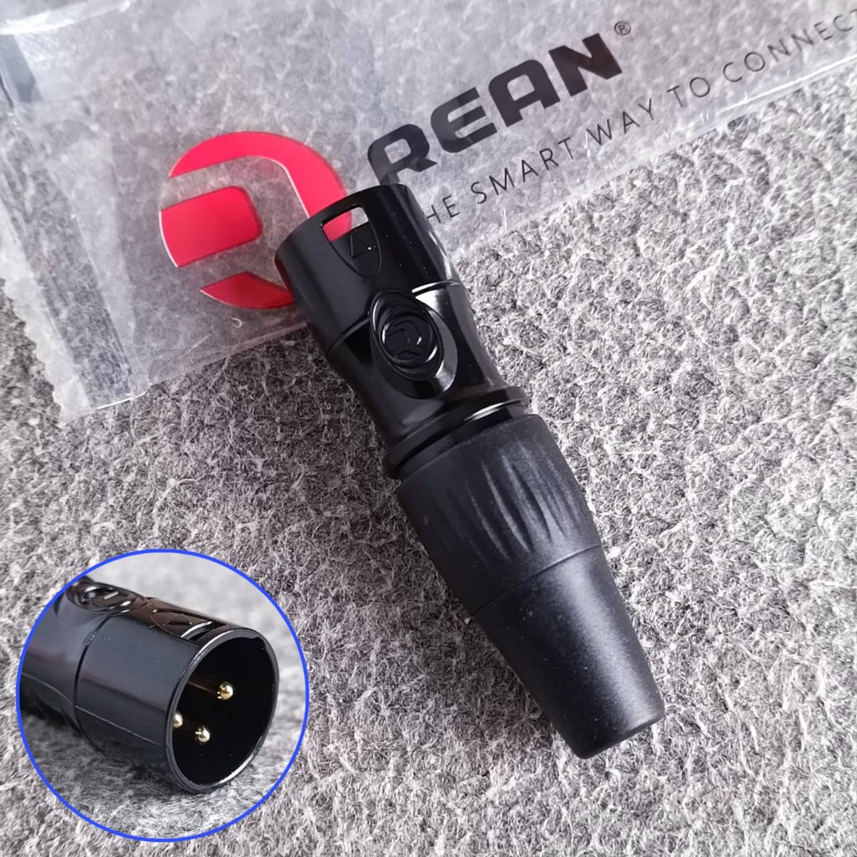 REAN XLRตัวผู้ สีดำ RCX3M-M-012-1 ปลั๊กแคนนอนตัวผู้ P.CANNON XLRตัวผู้3ขา เอไอ-ไพศาล