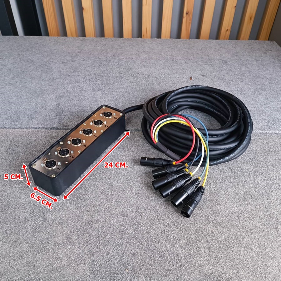 ยาว10เมตร DYNACOM X-6 บล็อคมัลติคอร์ 6คอร์ Multicore Cable สายสัญญาณเสียง บล็อคXLR X 6 X6 เอไอ-ไพศาล