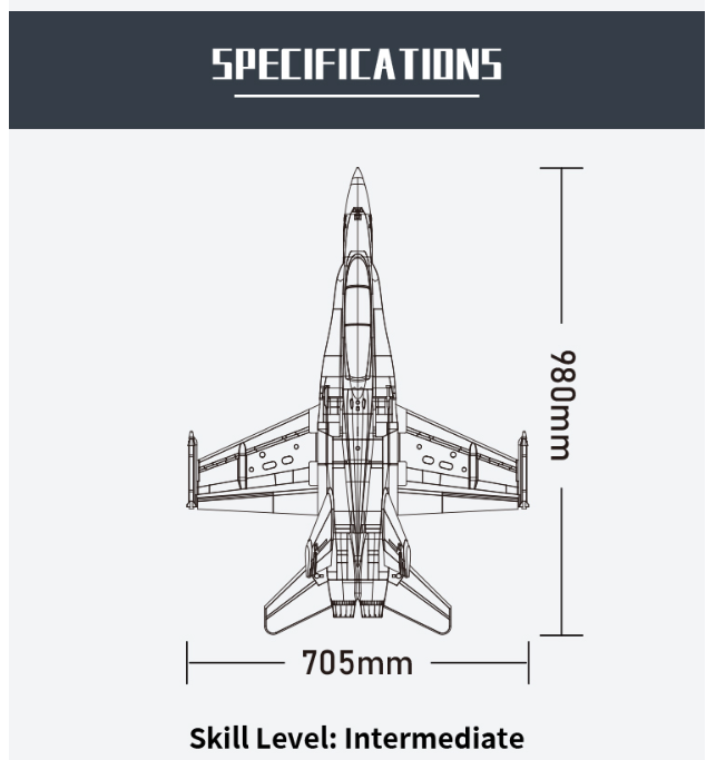 เครื่องบินโฟม ตัวลำ+ชุดไฟ มอเตอร์ดักแฟน XFly F-18 Hornet Twin 40MM EDF Jet (ไม่รวมวิทยุ รีซีฟ แบต)