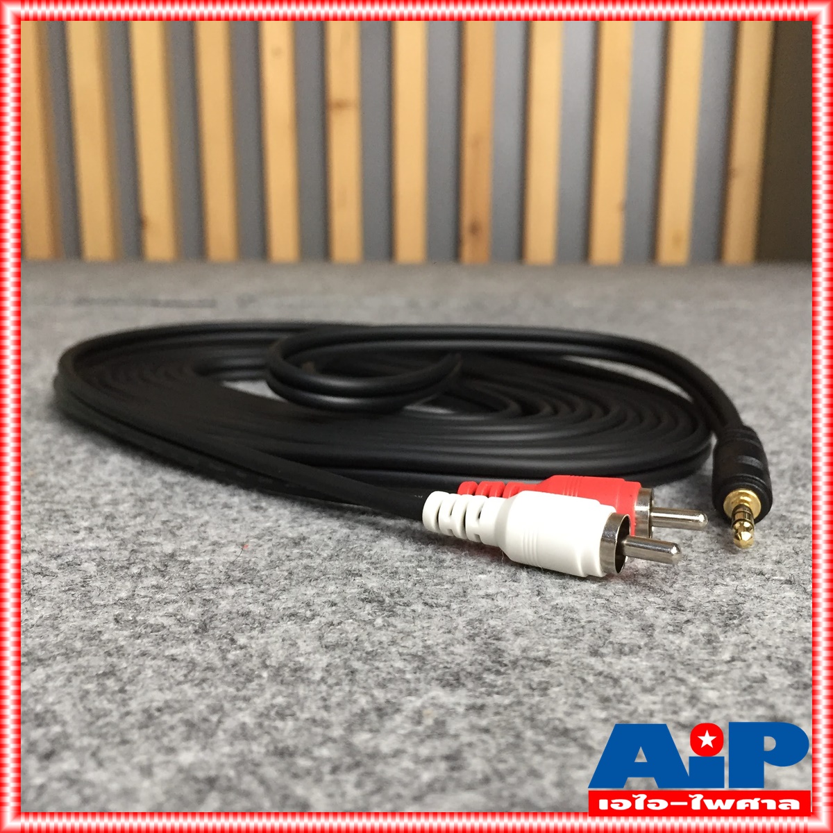 5เมตร สายสัญญาณสเตริโอ TRST 3.5 to RCA 2 หัว DYNACOM J015-7 สาย P.TR-ST - P. RCA x2 สาย TR-ST ออก RCA x2 5M