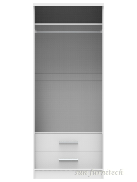 ตู้เสื้อผ้า 80 cm. 2 บานเปิดทึบ เมลามีน exclusive รุ่น WR-80A