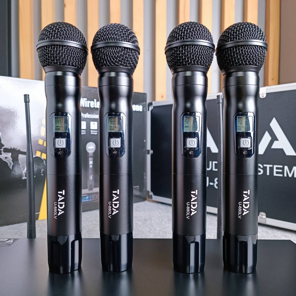TADA U-880LV ไมค์ลอย 4ด้าม ไมค์ลอยมือถือคู่UHF มีกระเป๋า ไมค์ลอย ไมค์คาราโอเกะ WIRELESS MICROPHONE ธาดา TA DA U 880LV TA-DA U880LV เอไอ-ไพศาล