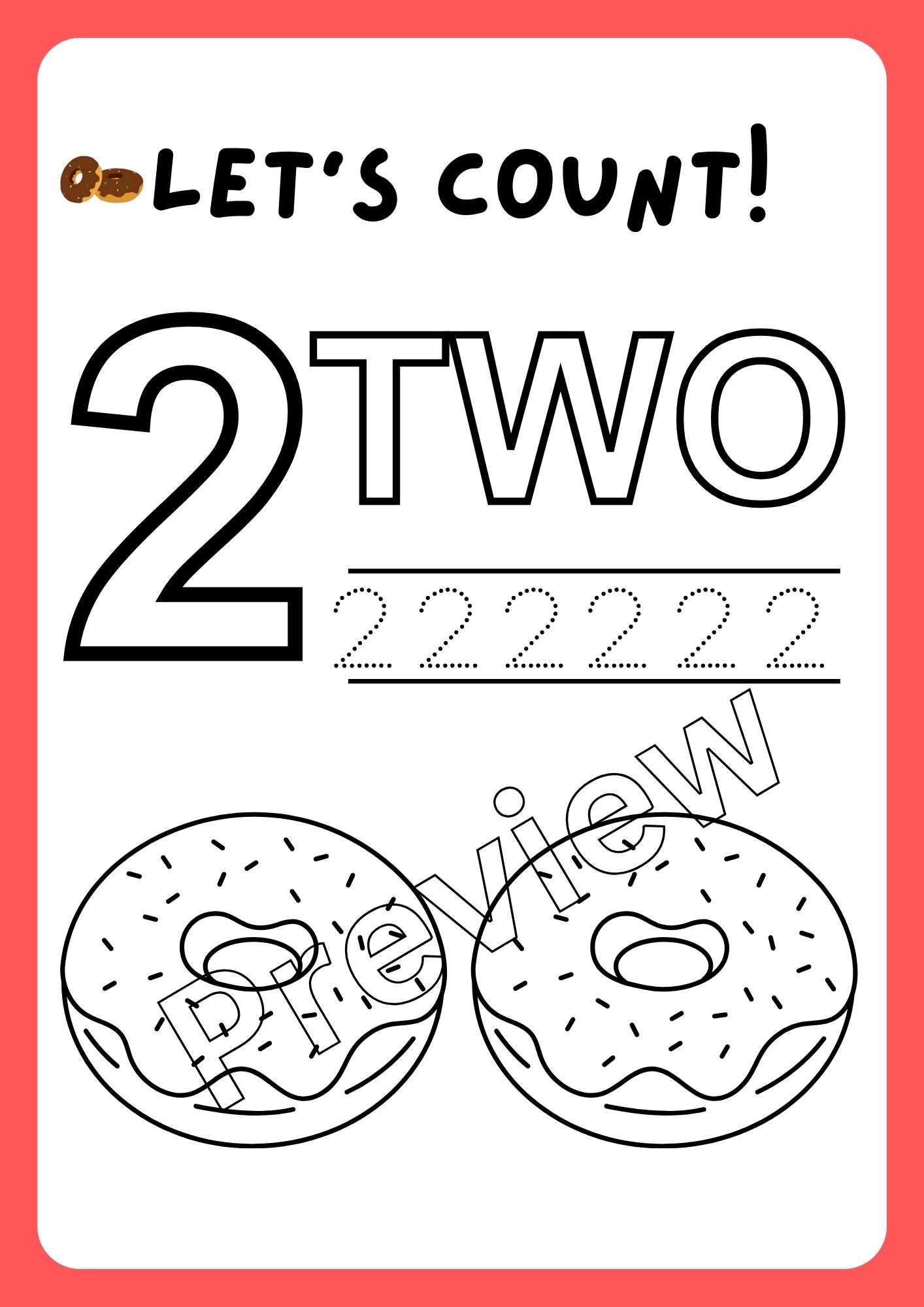 🔸️ไฟล์ pdf🔸️🍀ไฟล์ ใบงาน แบบฝึกนับตัวเลข และระบายสี สำหรับเด็กระดับ เตรียมอนุบาล - อนุบาล 1🍀Let's Count! and Color