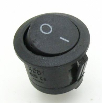 Black ROUND ROCKER SWITCH KCD1-105 (20mm) (ON-OFF)