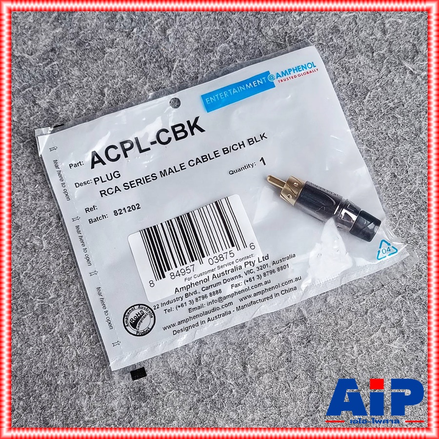 ปลั๊ก RCA AMPHENOL ACPL-CBK สีCHROME คาดดำ P.RCA RCAดำขั้วทอง ACPL CBK ปลั๊กอาร์ซีเอ เอไอ-ไพศาล