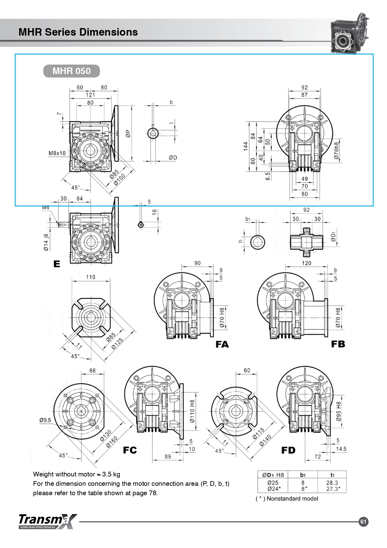 Worm gear motor-Mitsubishi 0.4kw