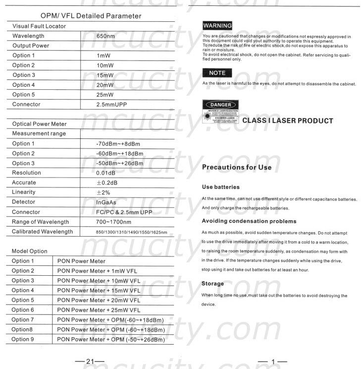 EPN70 (EPN80N) PON Optical Power Meter Cable Tester Measurement Tools