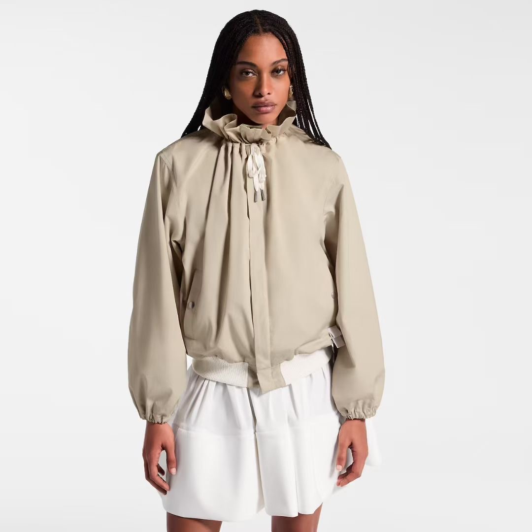 **do** เสื้อแขนยาว LV Ruffle Collar Bomber Jacket สินค้าใหม่ ของแท้