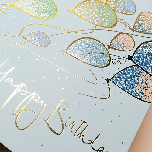 การ์ดวันเกิด ฟอยล์ทองโฮโลแกรม Happy Birthday
