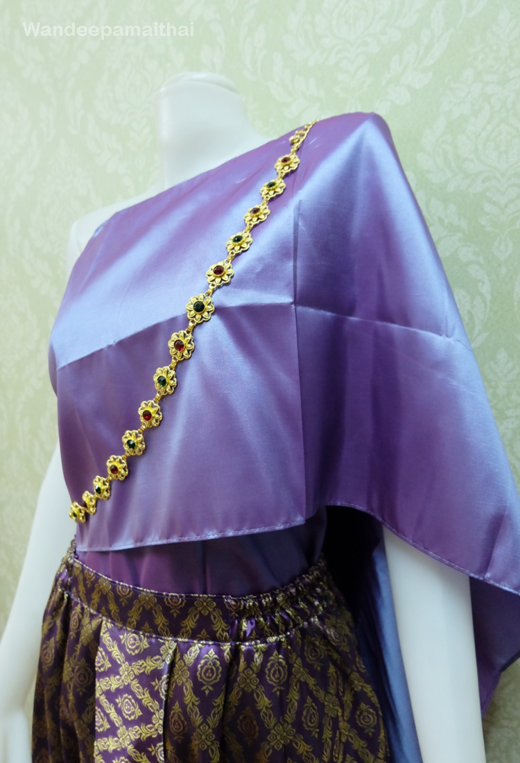 ผ้าสไบสี เนื้อดี (ไหมเกษตร)