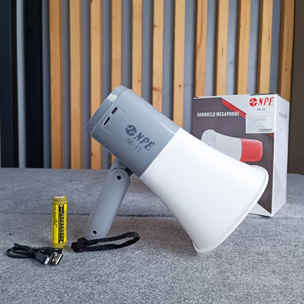 NPE SR-11 โทรโข่ง อัดเสียง ชาร์จแบตได้ USB Bluetooth Megaphone SR 11 SR11 เอไอ-ไพศาล