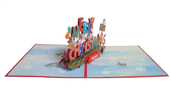 การ์ดคริสต์มาส Pop-Up - Merry Christmas