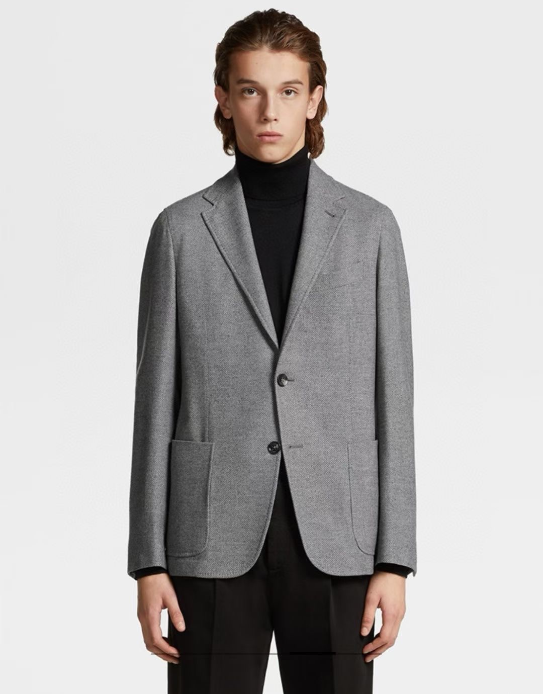 **do** เสื้อ Zegna GREY MÉLANGE CASHMERE BLAZER สินค้าใหม่ ของแท้