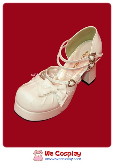 รองเท้า คิวท์โลลิต้า สีขาวอ๊อฟไวท์ Off White Cute Lolita Shoes