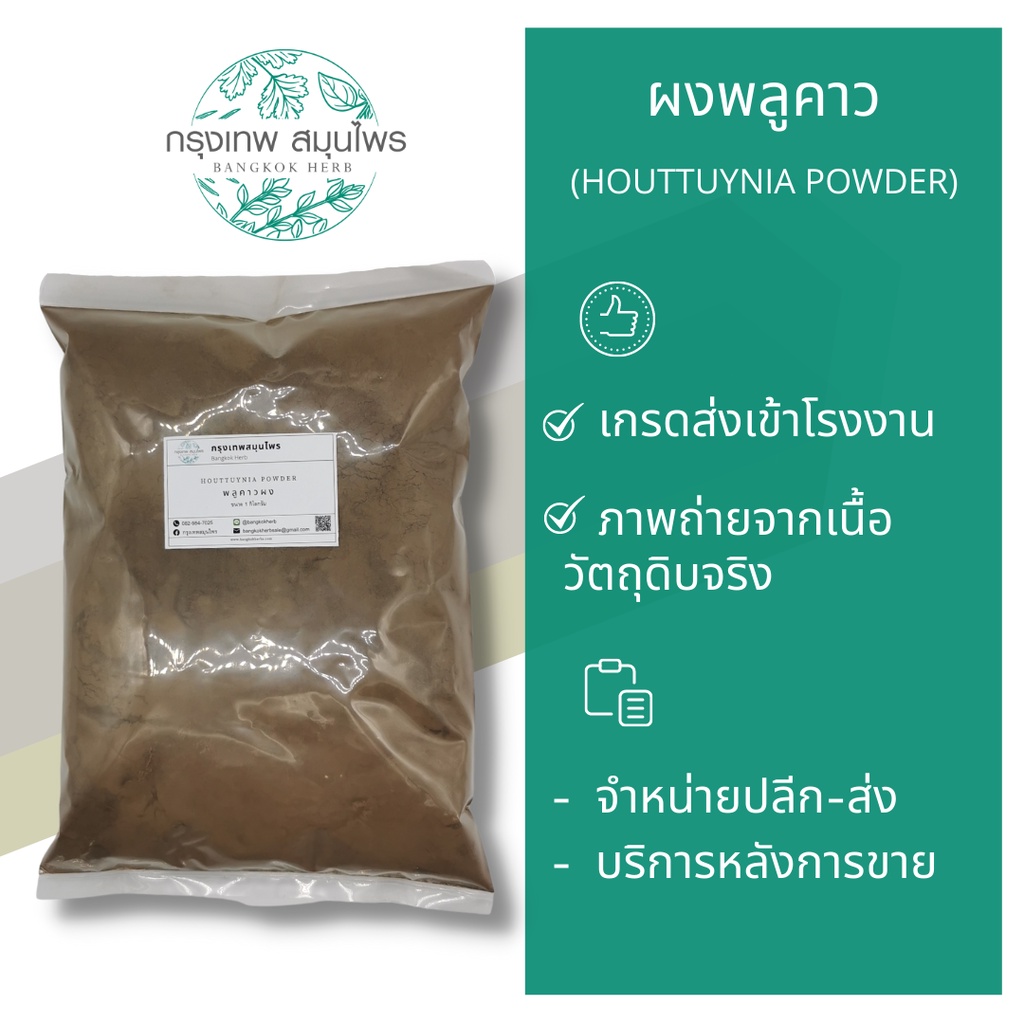 พลูคาวผง 1 กิโลกรัม ผงพลูคาว Houttuynia Powder
