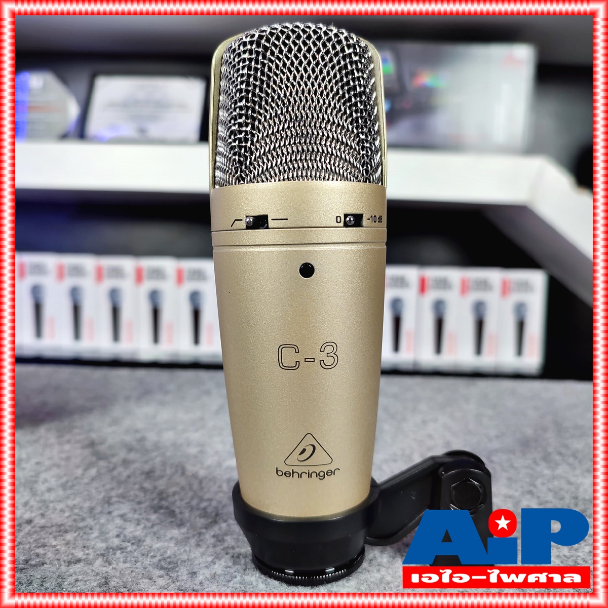 BEHRINGER C3 ไมค์โครโฟนสตูดิโอ C-3 ไมโครโฟนคอนเด็นเซอร์ C3 แบบ Large Dual-Diaphragm พร้อมแพทเทิร์นการรับเสียงปรับได้ +++