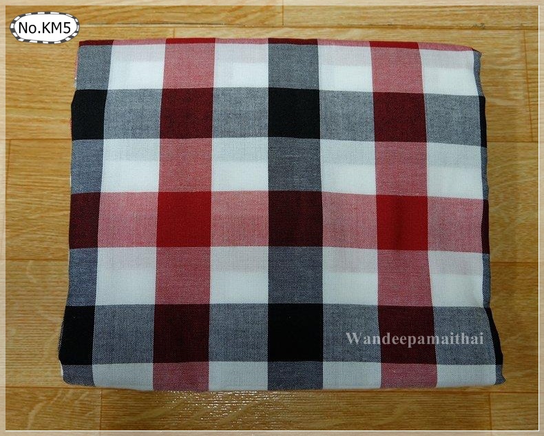ผ้าขาวม้าเนื้อดี ราคาถูก สีแดงขาวดำ