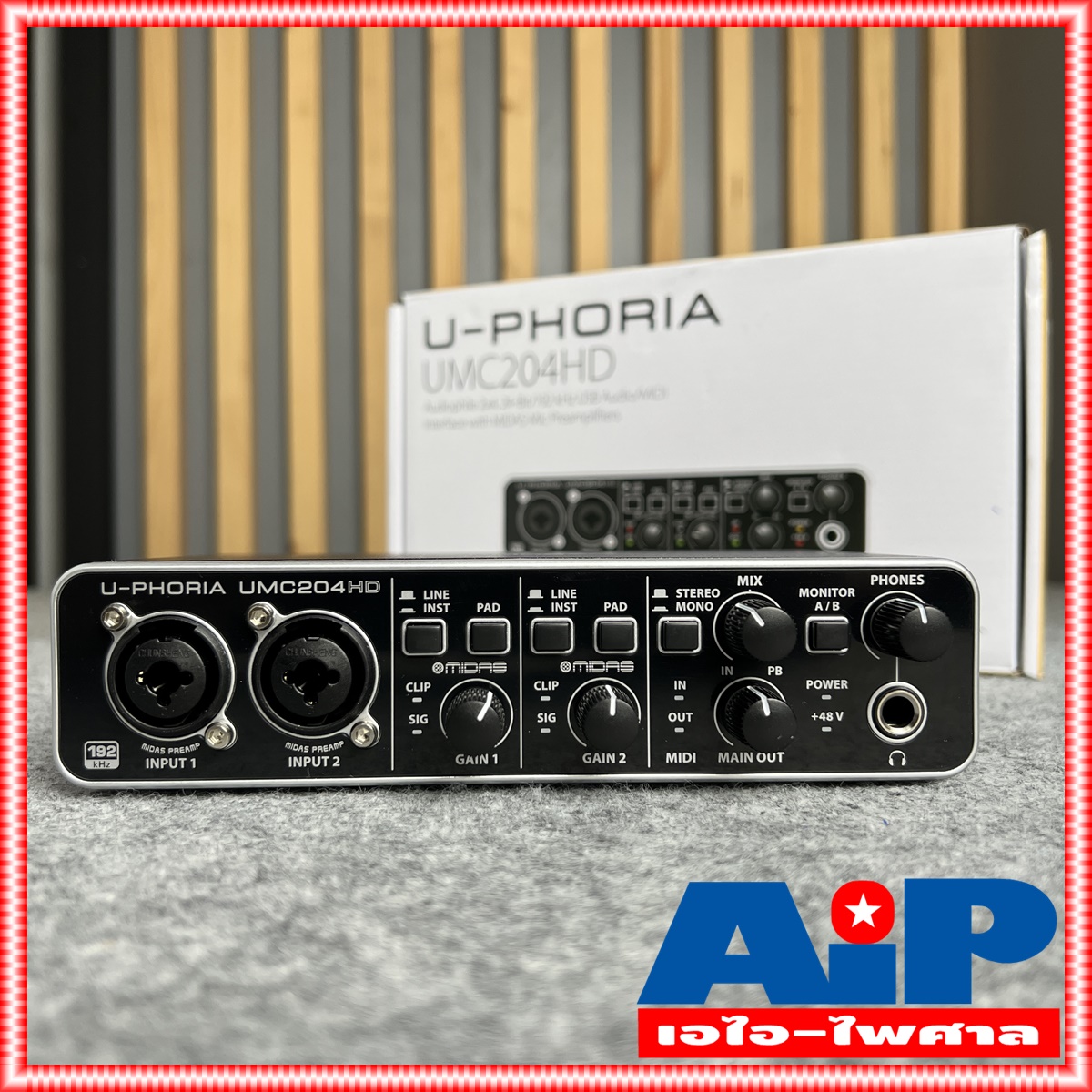 BEHRINGER UMC204HD BEHRINGER U-PHORIA UMC 204HD (USB ออดิโอ อินเตอร์เฟส ขนาด 2 แชนแนล ความละเอียด 24-bit/192kHz พร้อมปรีไมค์ระดับโลกจาก MIDAS) +++